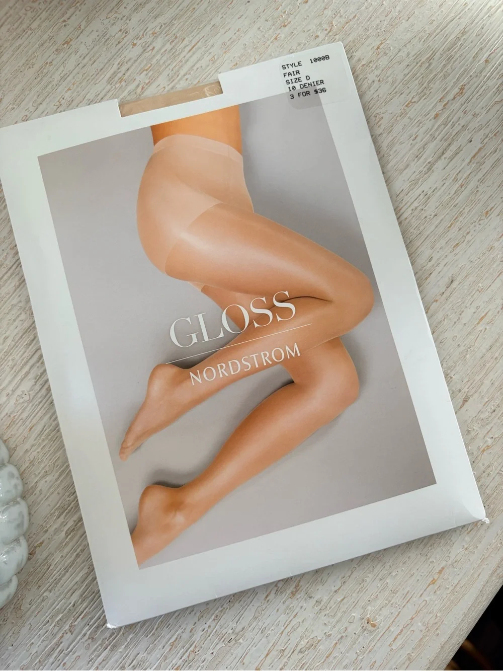 NWT Nordstrom Gloss Control Top 10 Denier Pantyhose Size L